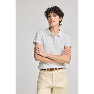 Polo blanco de manga corta de algodón y bordado Rigby Best