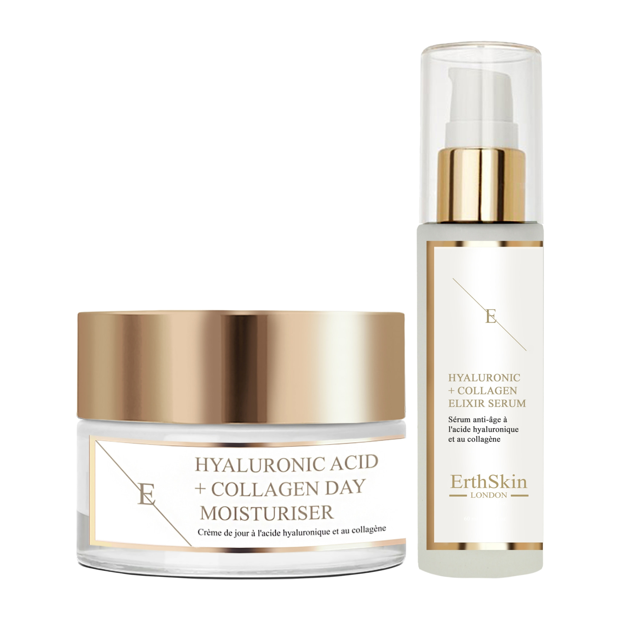 Crema de día con ácido hialurónico y colágeno 50 ml + Sérum con ácido hialurónico y colágeno 60 ml