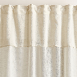 Voilage accroche 3 en 1  avec volant - Lin