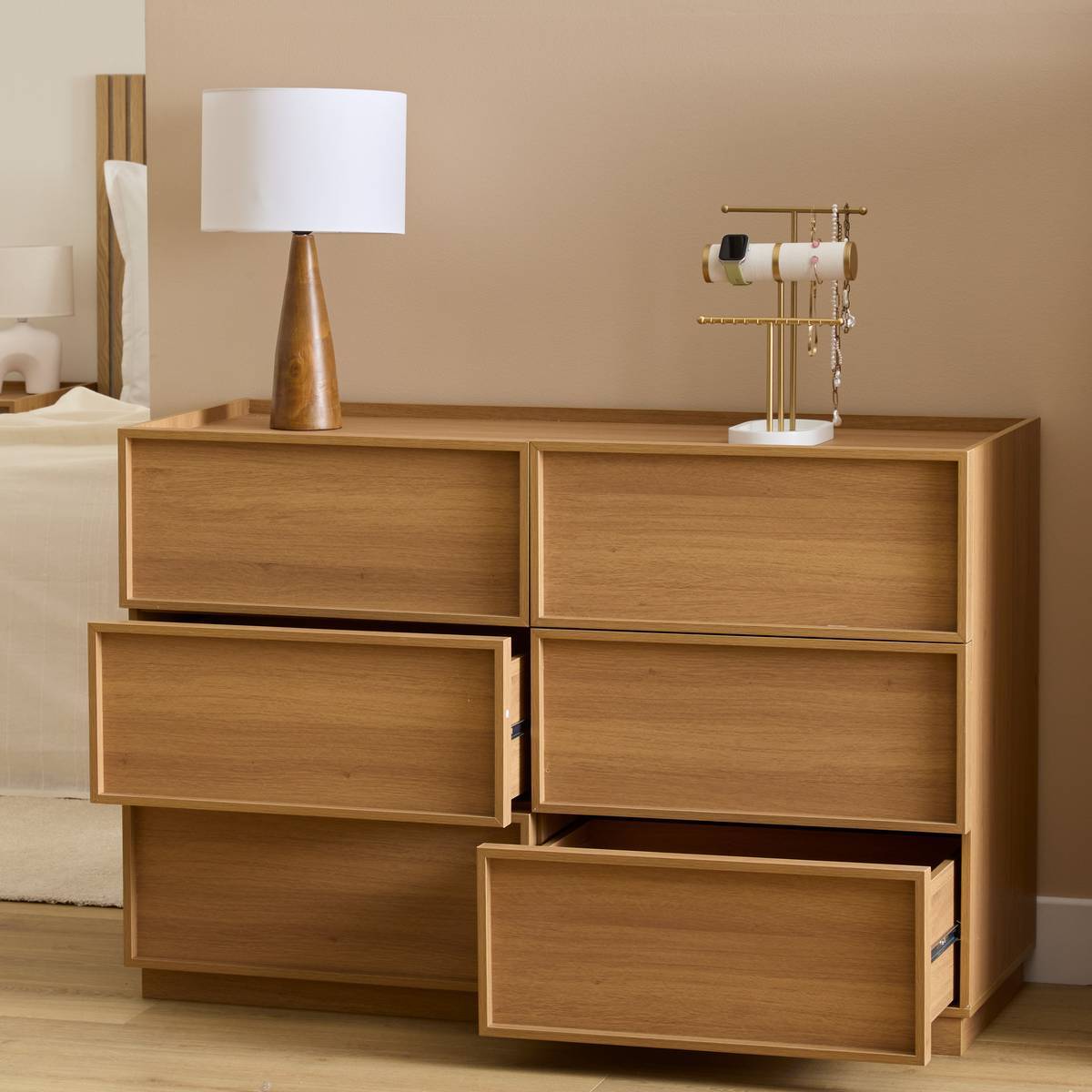 Commode Framy 6 tirois bois foncé