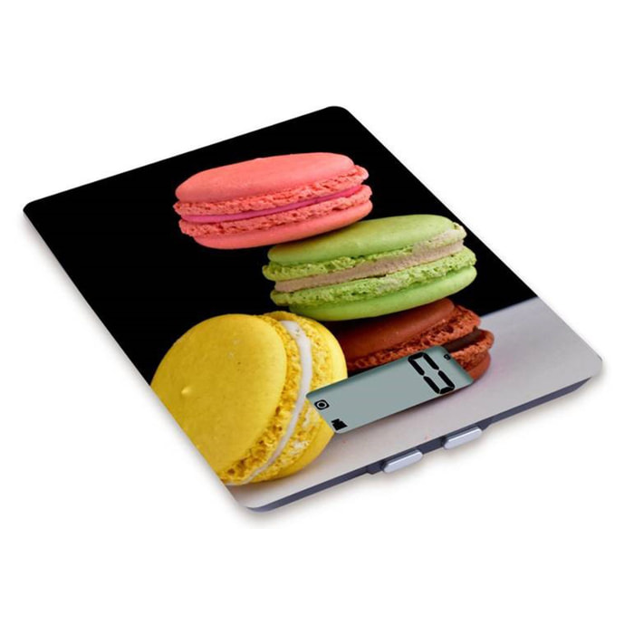 Balance de cuisine électronique avec décor macarons JADE