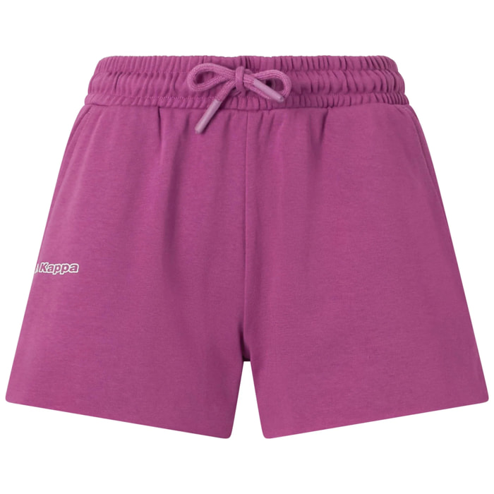 Pantaloni Corti Kappa Donna Logo Fefra Viola