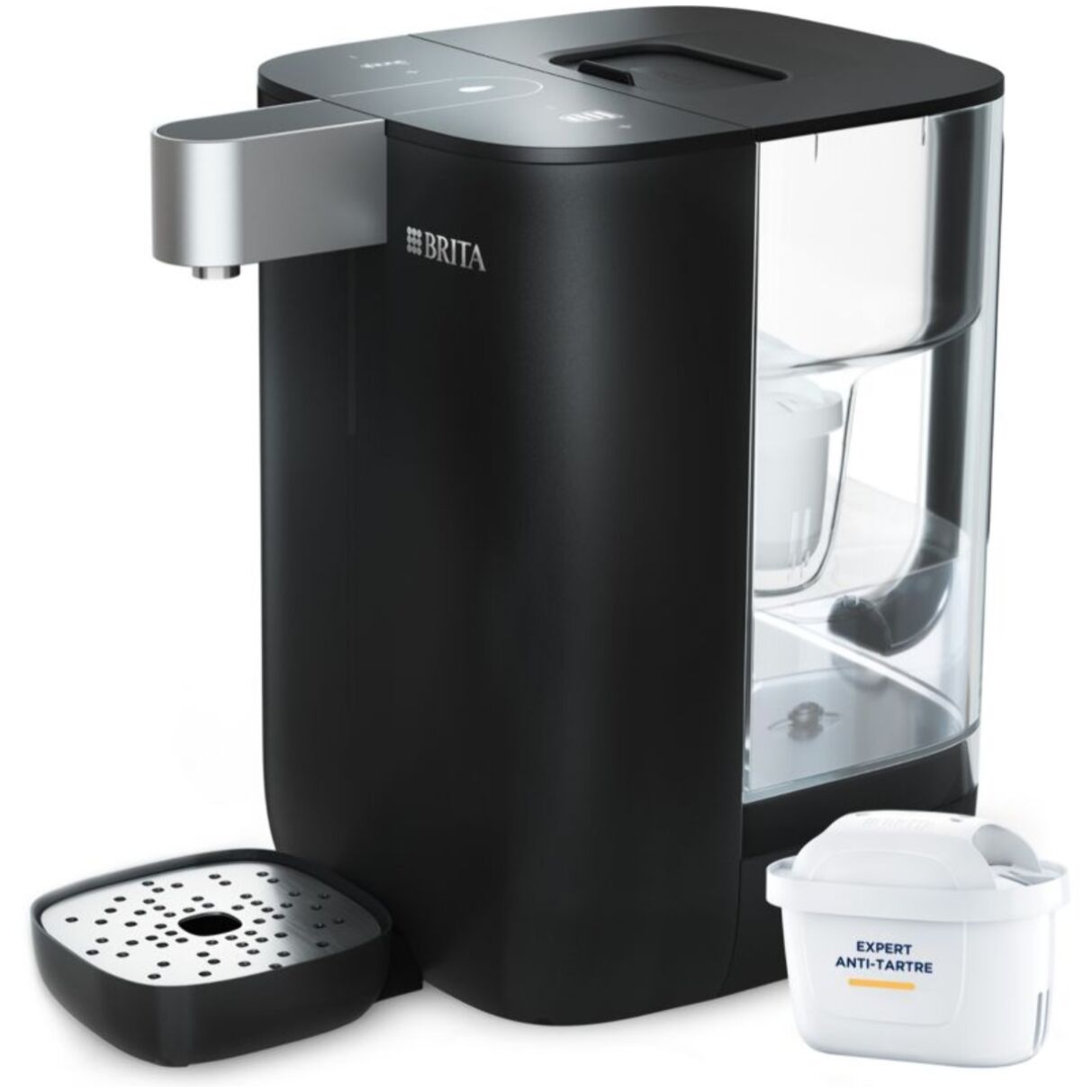 Fontaine à eau BRITA CUBE (4.0 L) technologie UV-C + 1 filtre à eau MAXTRA PRO Expert anti-tartre