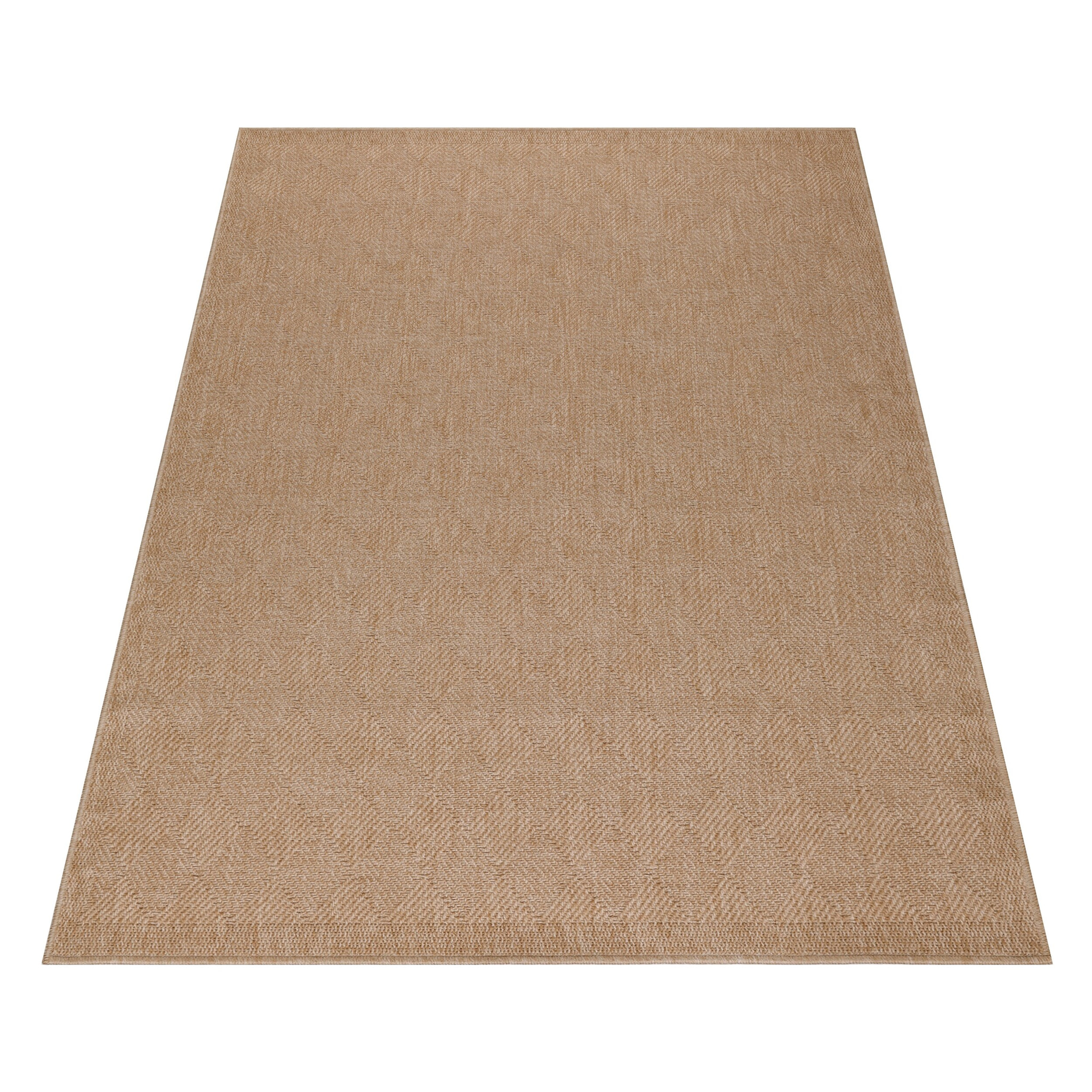 DHAKA - Tapis intérieur/extérieur aspect jute tissage chevron beige