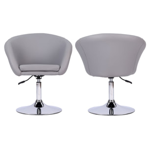 Tabouret de bar en simili gris GABIN