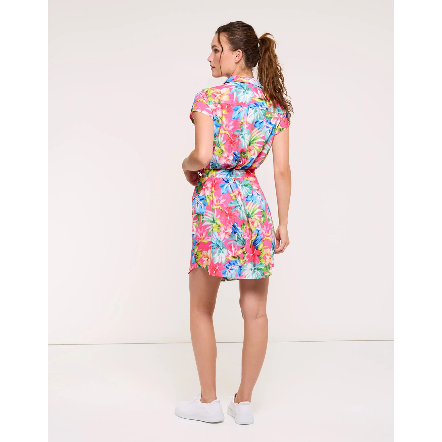 Vestido Corto Rosa con Lazo - Suly