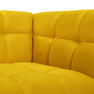 Fauteuil Mona en velours jaune