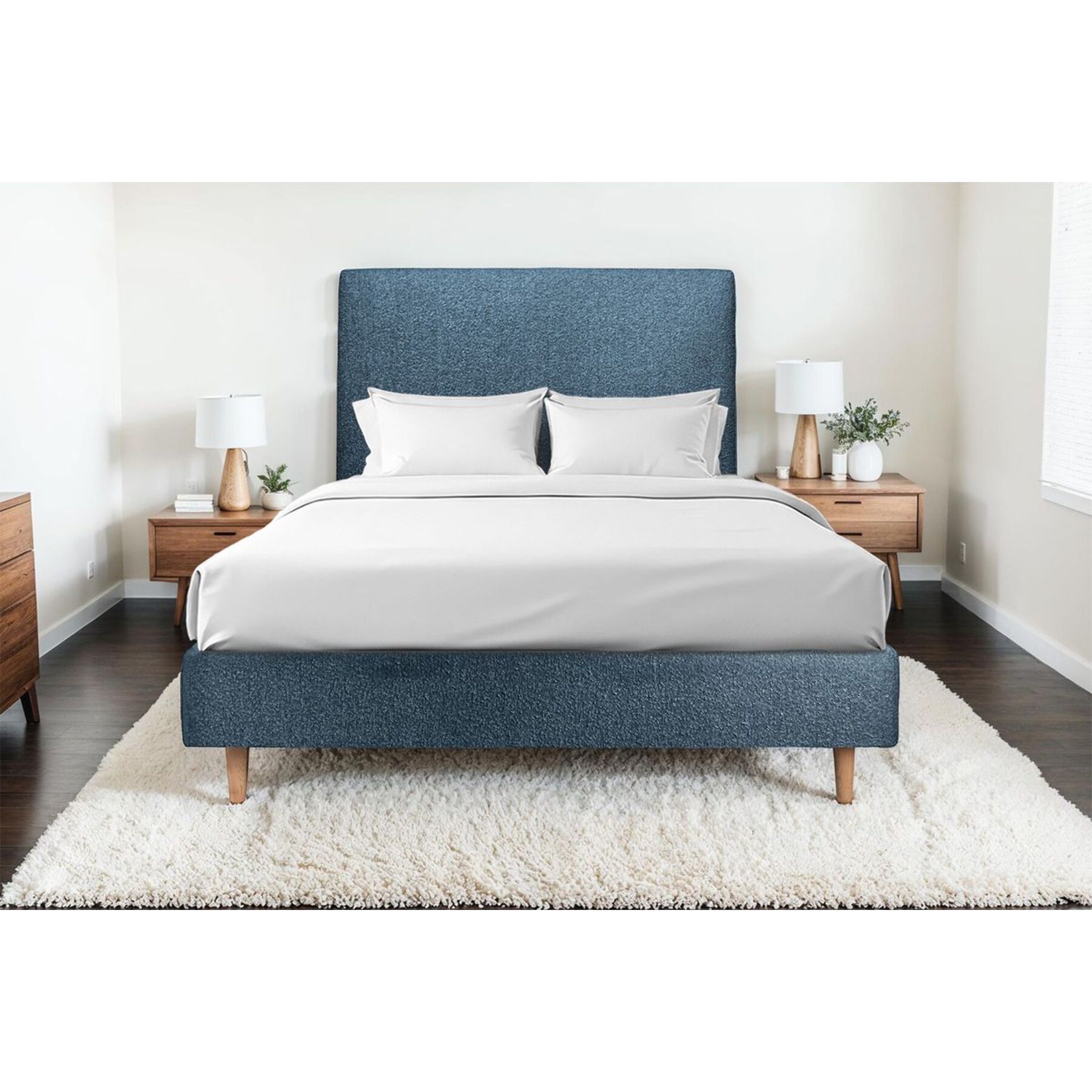 Sommier Tapissier Bouclette Ep20 - pieds bois