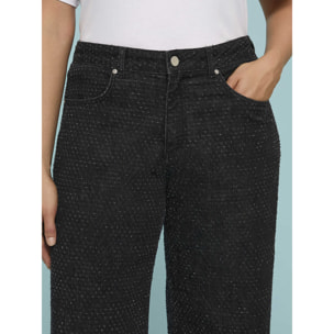 Fiorella Rubino - Jeans de pierna recta con efecto bordado - Negro