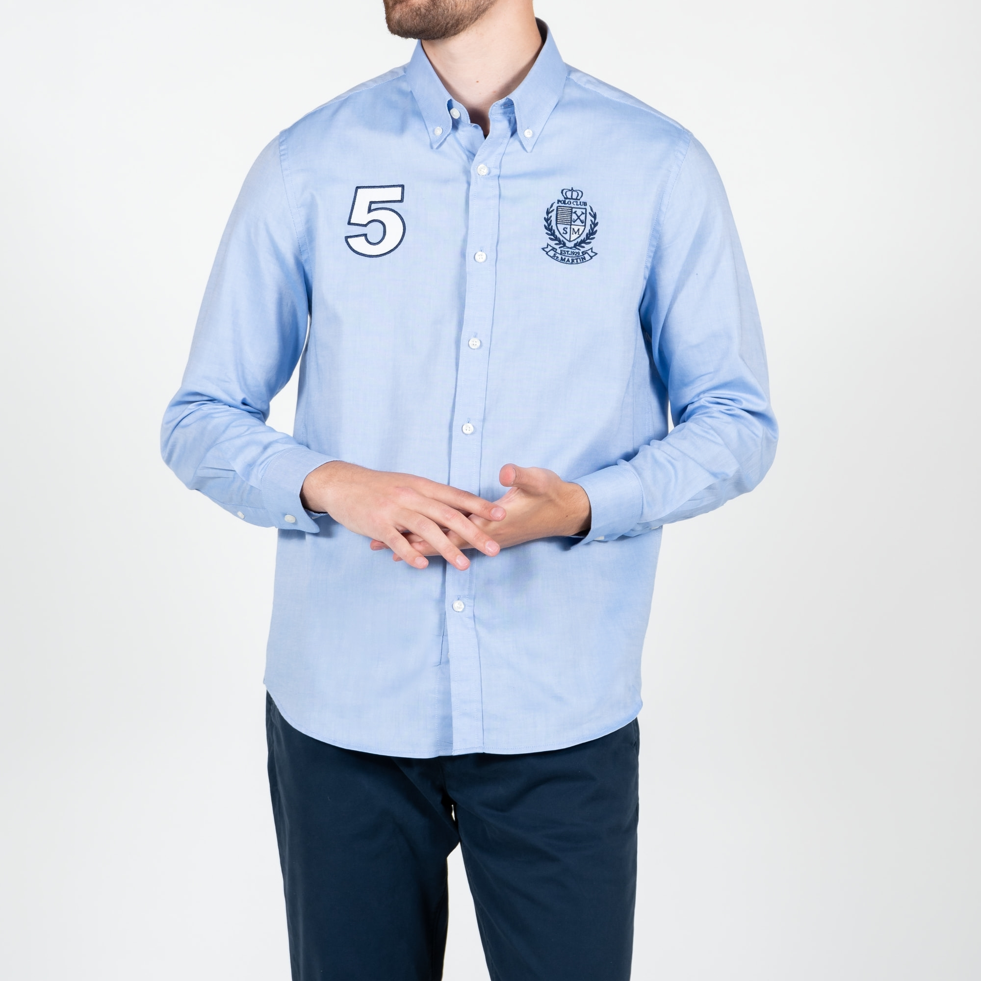 Camicia oxford con ricamo alloro Polo Club St Martin