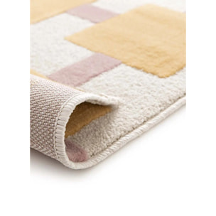 FLASHY Alfombra geométrica de pelo corto mostaza, varias medidas disponibles.