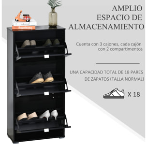 Armario de Zapatos Zapatero con 6 Estantes 60x26x124 cm Negro