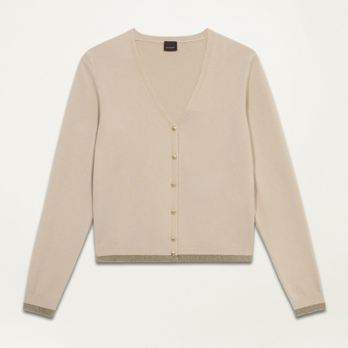 Oltre - Cardigan with lurex edge - Beige