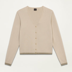 Oltre - Cardigan with lurex edge - Beige