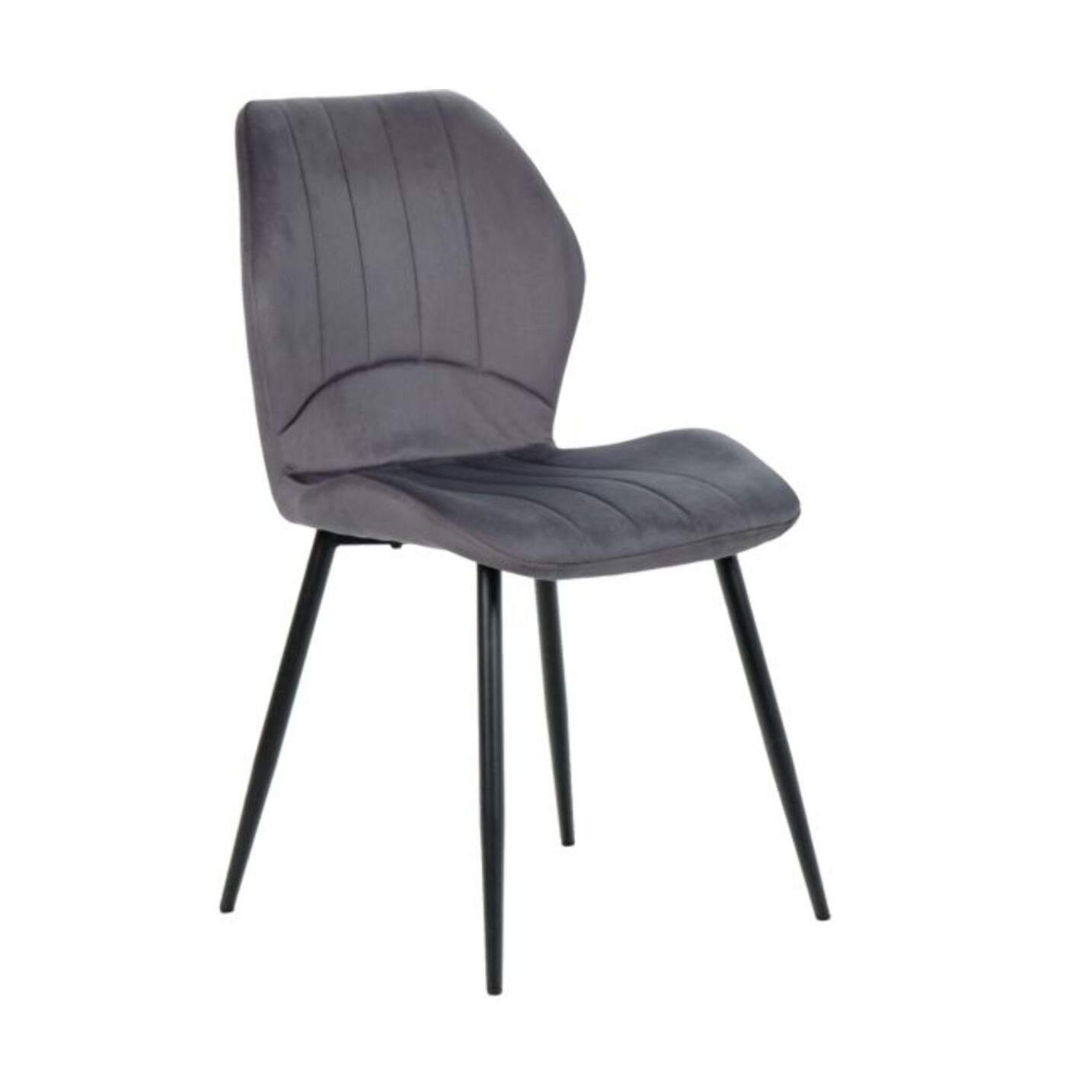 Chaise rembourrée en velours & pieds métal - FAUSTINE