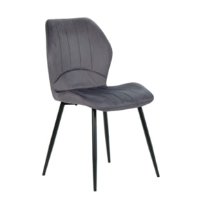 Chaise rembourrée en velours & pieds métal - FAUSTINE