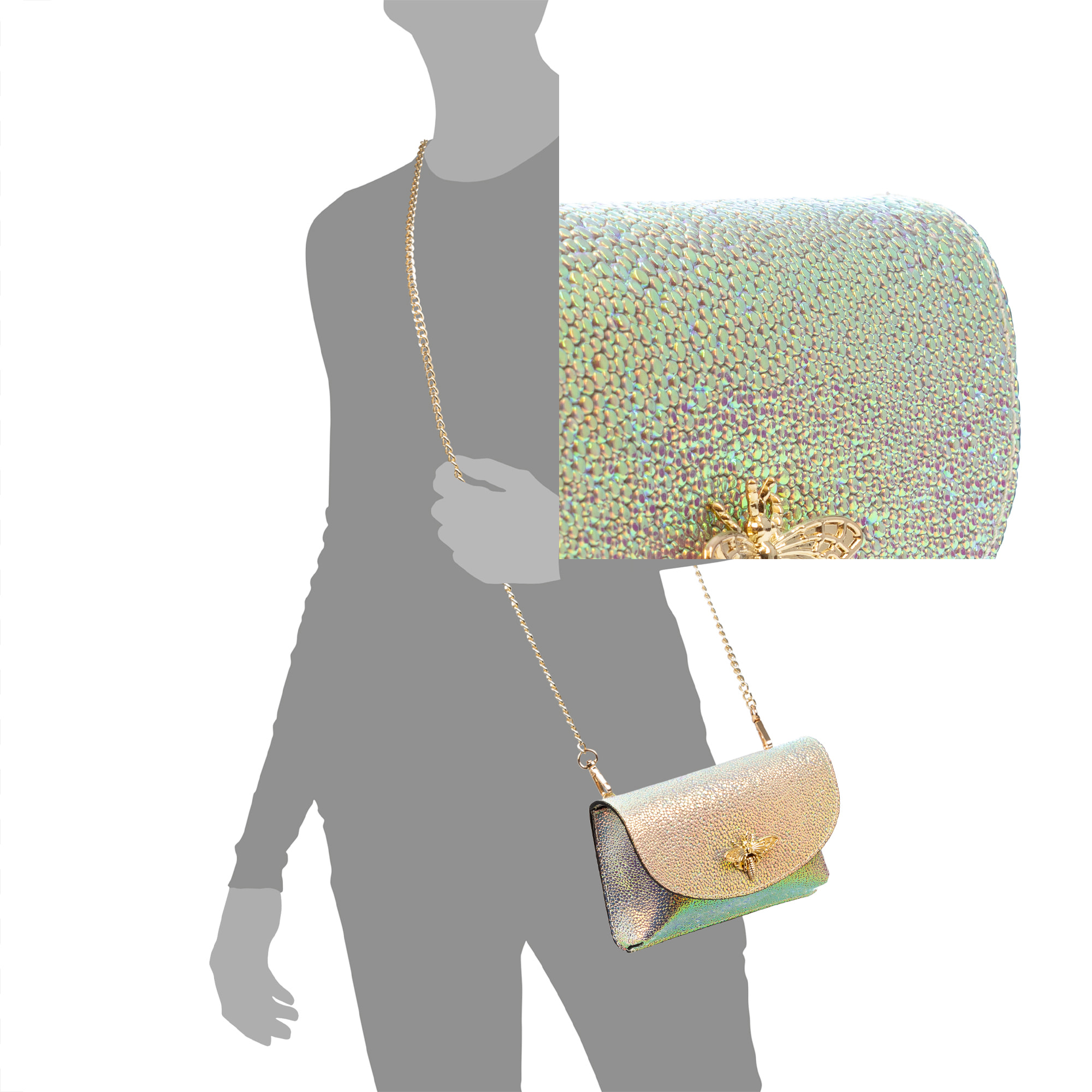 Aquilonia borsa a mano donna. Pelle autentica finitura Dollaro.