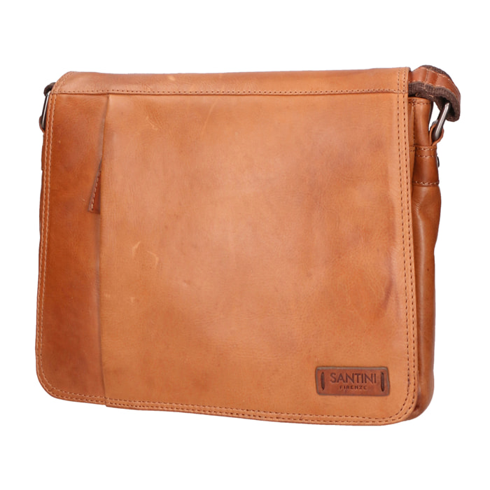 Borsa a tracolla unisex In Vera pelle Made in Italy 30x27x4 cm