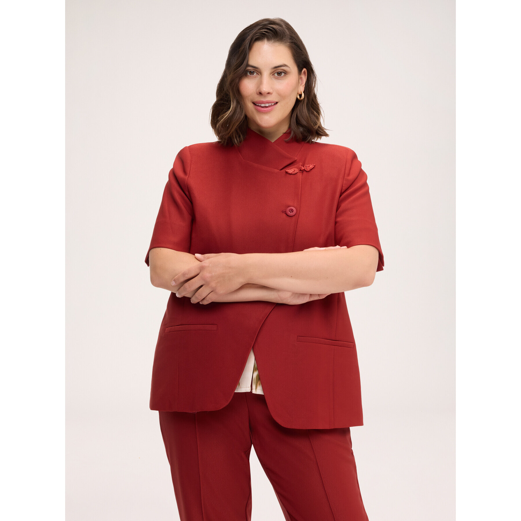Fiorella Rubino - Blazer con chiusura asimmetrica - Marrone