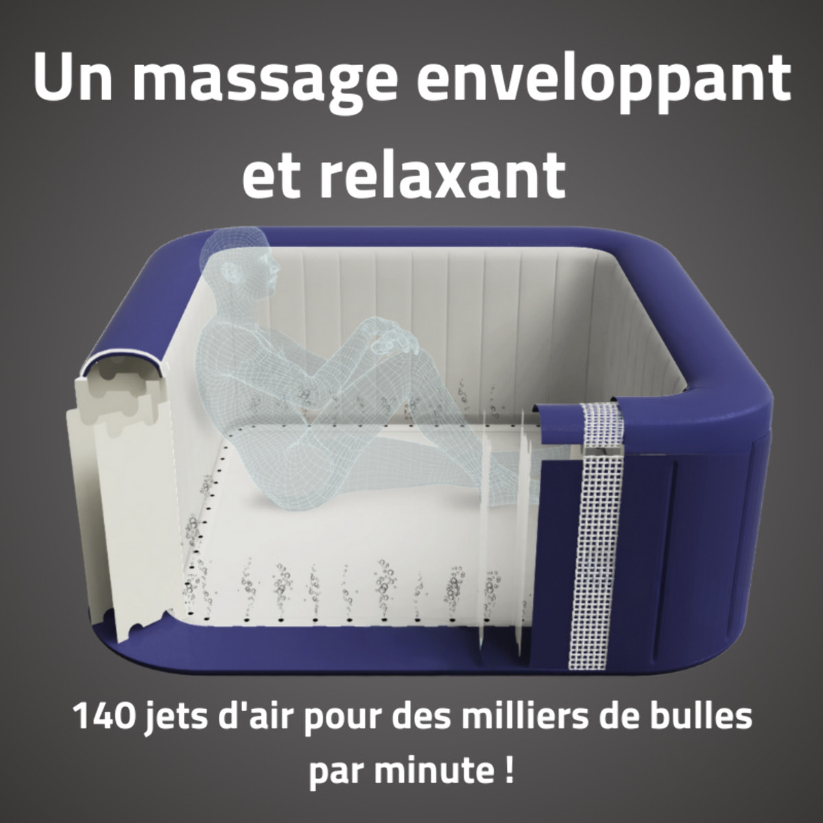 Bestway Spa gonflable carré Lay-Z-Spa Hawaii AirJet 4-6 personnes