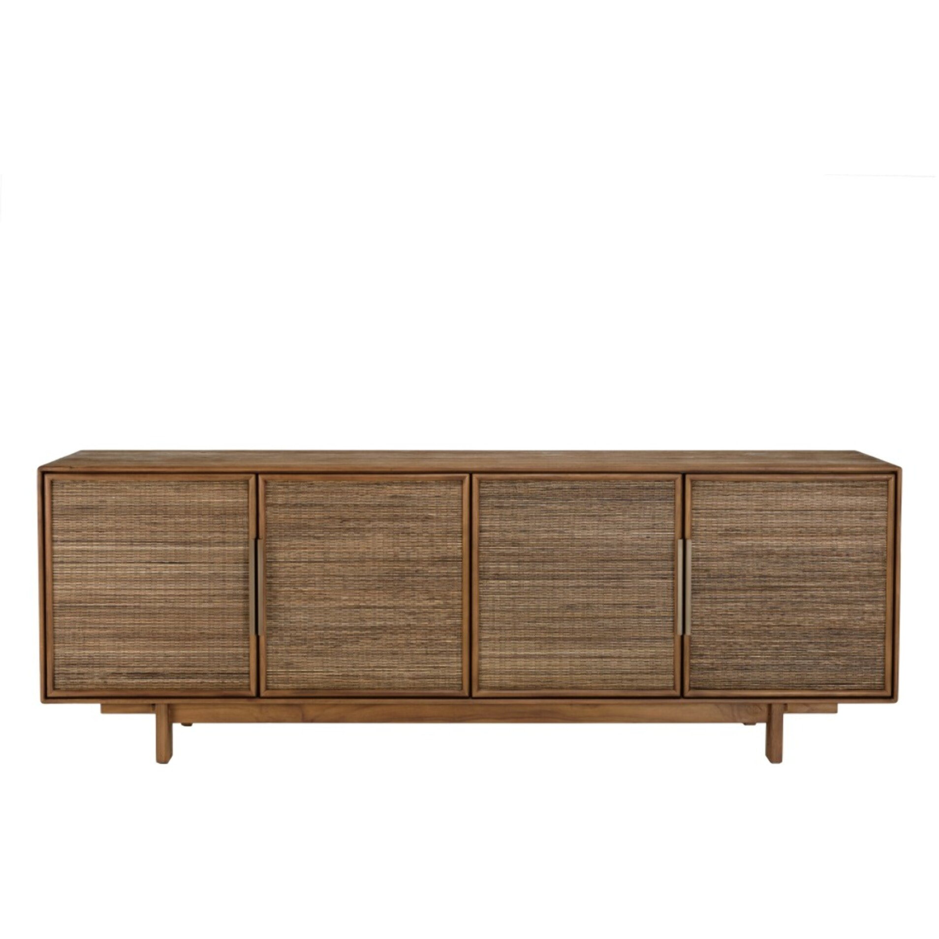SIXTINE - Buffet en bois de teck recyclé naturel 4 portes