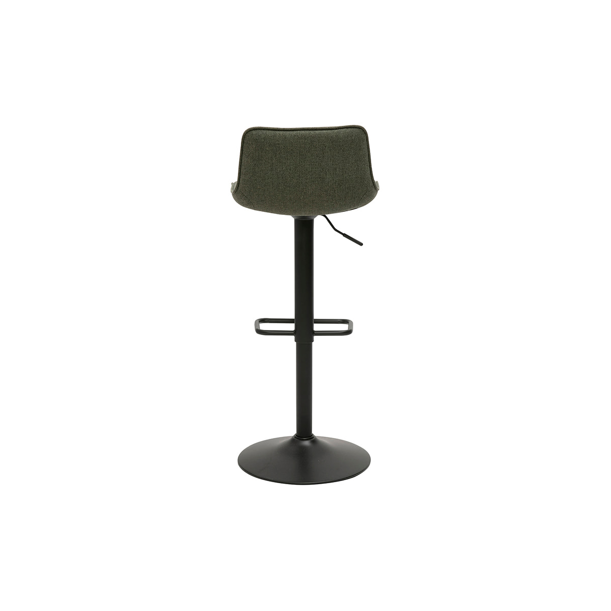 Tabourets de bar réglables pivotants 360° en tissu vert kaki et métal noir (lot de 2) BOOST
