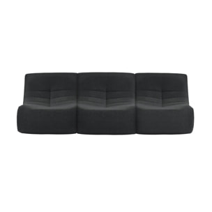 Lot de 3 fauteuils chauffeuses en bouclette texturée noir style contemporain 1 place
