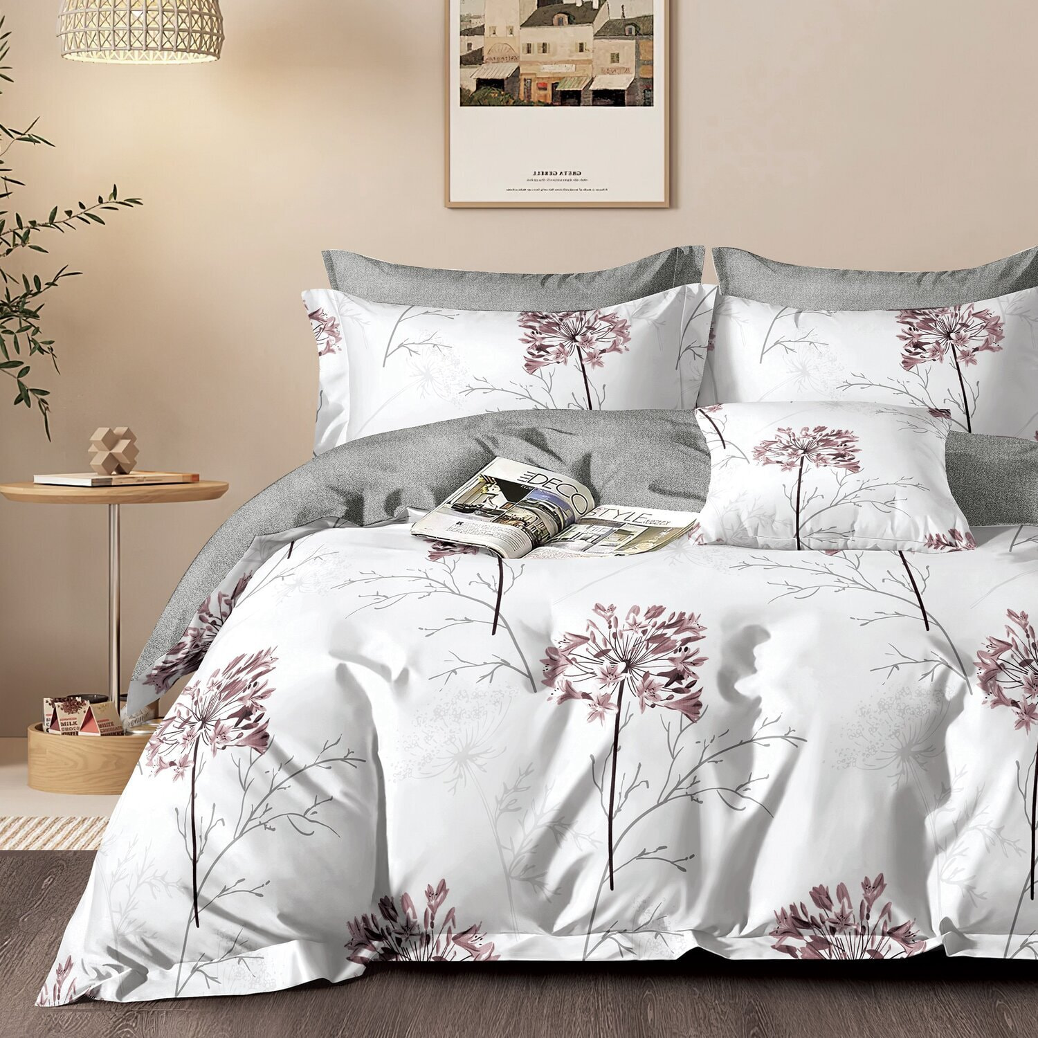 Parure housse de couette 100% percale de coton - Ailise