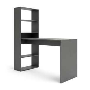 Mesa de escritorio con estantería en gris grafito 120x50 cm Cosmic Gris Grafito