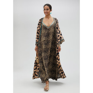 Kimono lungo leopardato