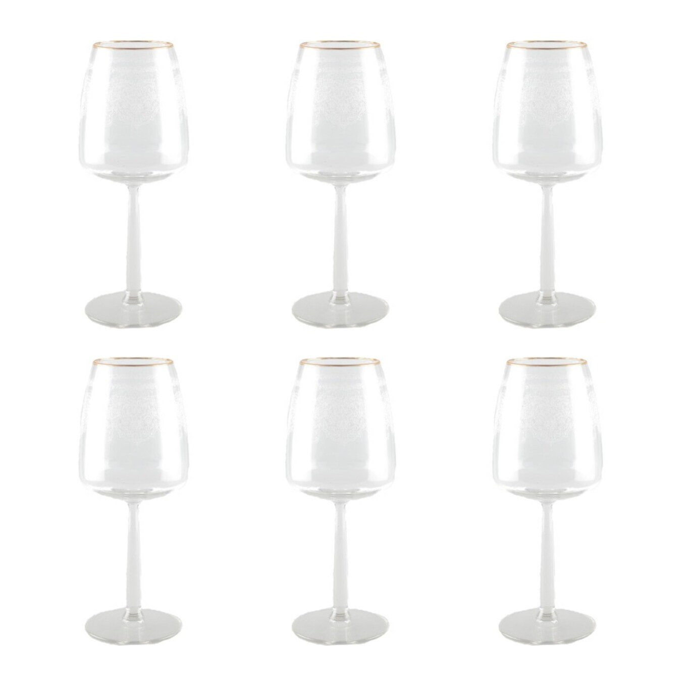 Lot de 6 verres a vin arabesque