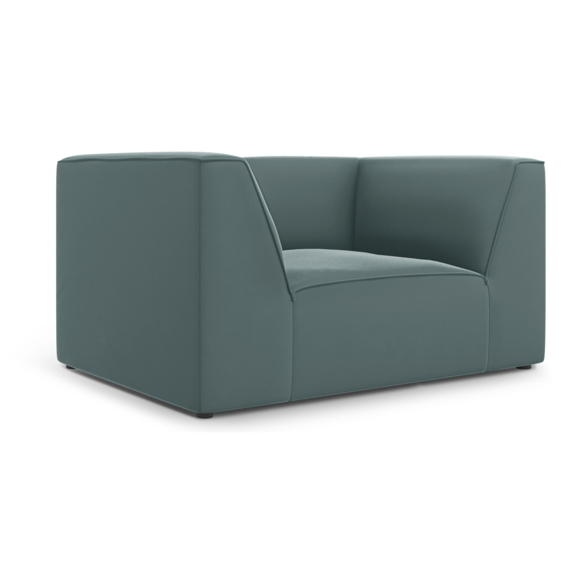 Fauteuil "Charles" en velours menthe