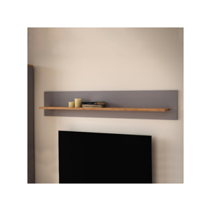 Etagère murale bois et décor gris L160 cm - ST MALO