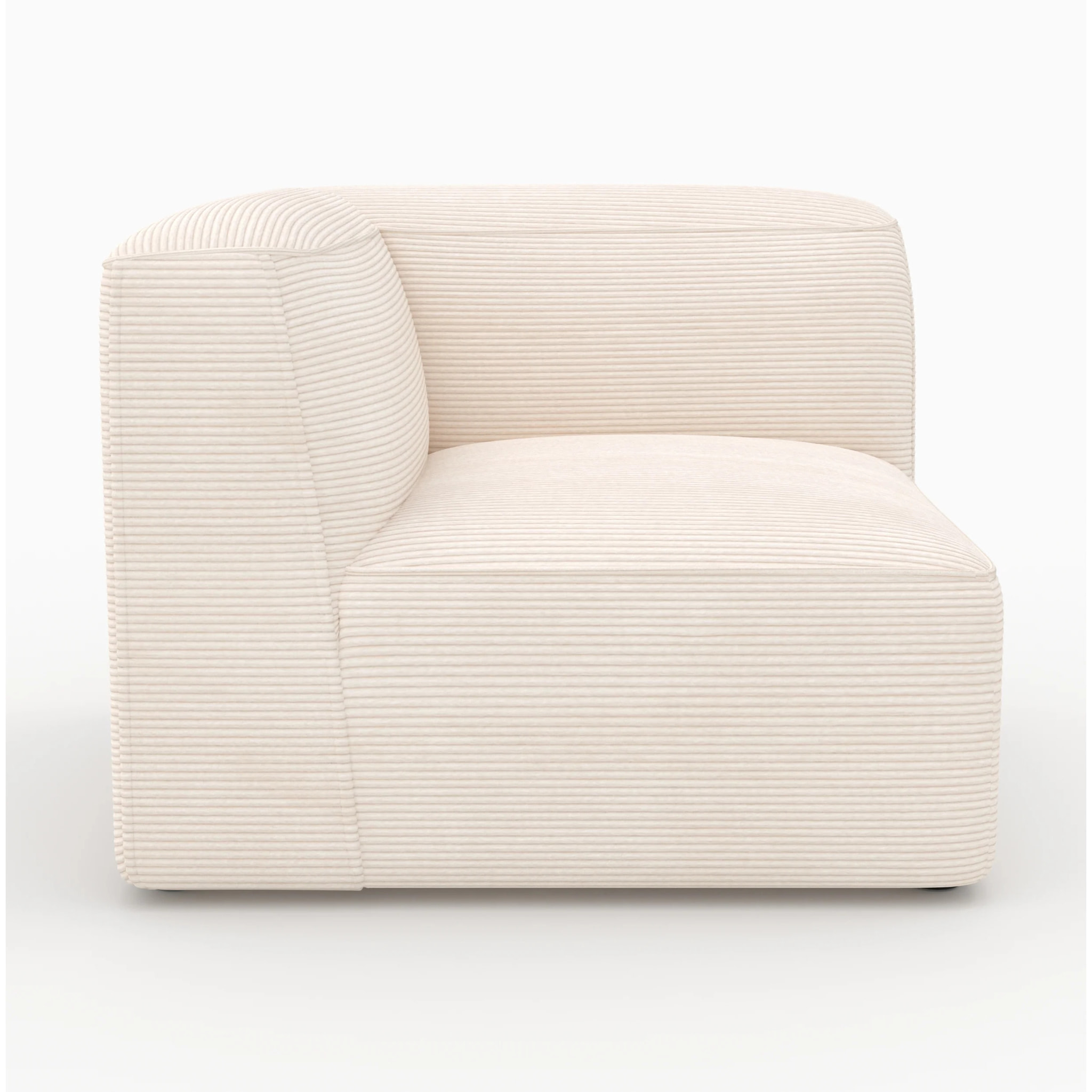 Angle gauche pour canapé modulable en velours blanc cassé - Mina