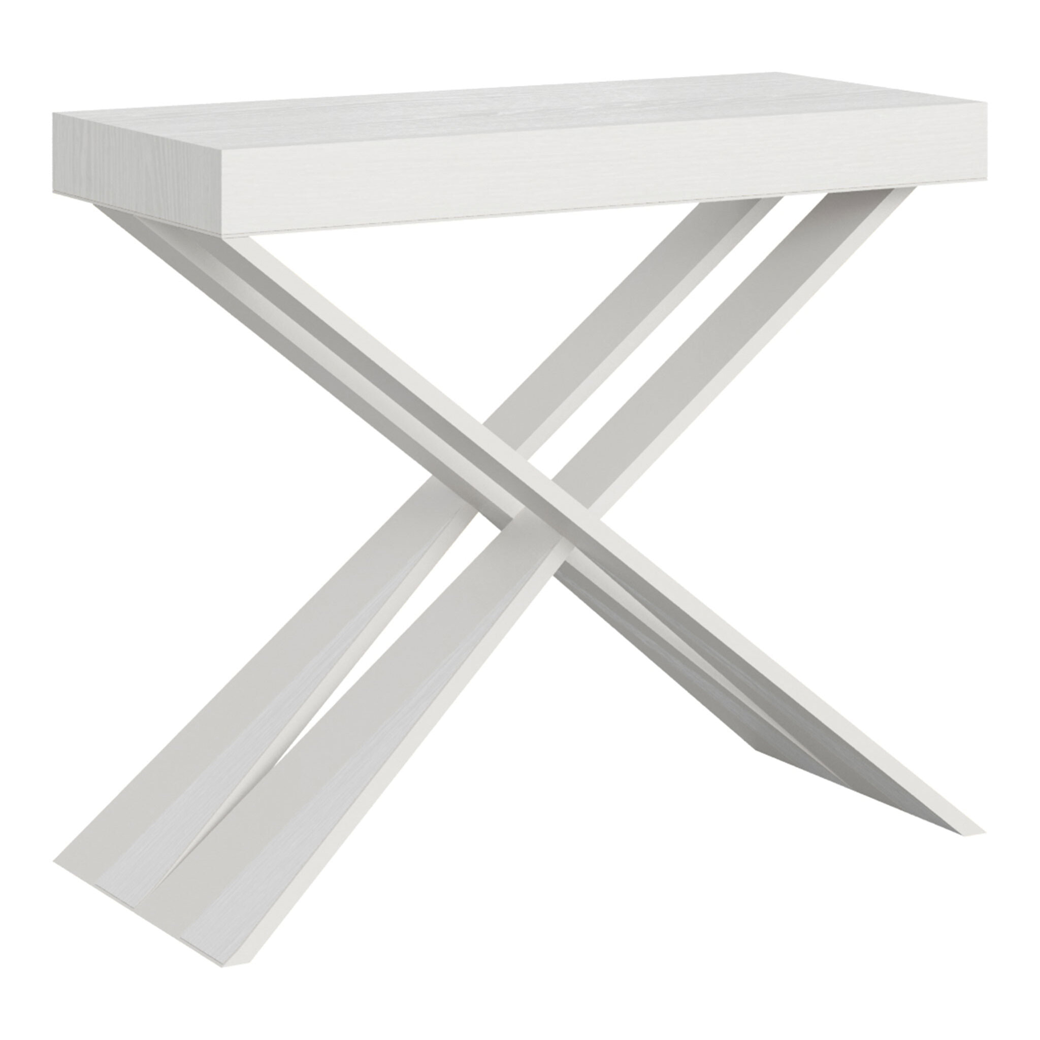 Console Diago cm.90x40 (extensible à 300) Frêne Blanc cadre Blanc