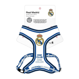 Arnés reversible para perros diseño real madrid
