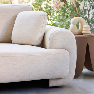 Canapé d'angle gauche 3 places tissu, pieds ronds ZENIO