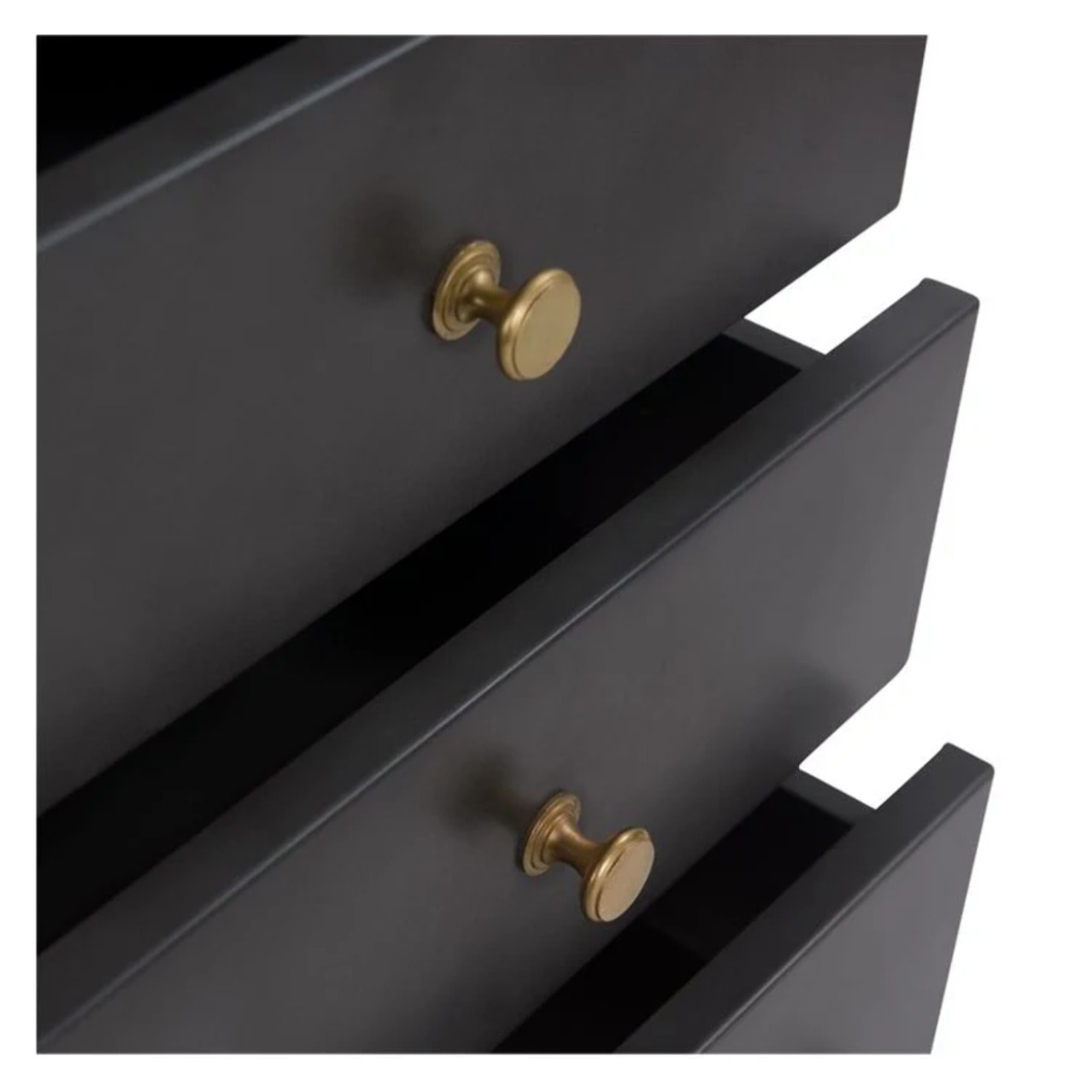 Chiffonnier 5 tiroirs en métal gris métallisé et bois de manguier - Gauthier