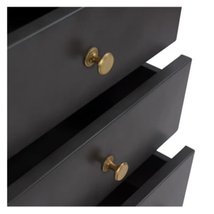 Chiffonnier 5 tiroirs en métal gris métallisé et bois de manguier - Gauthier