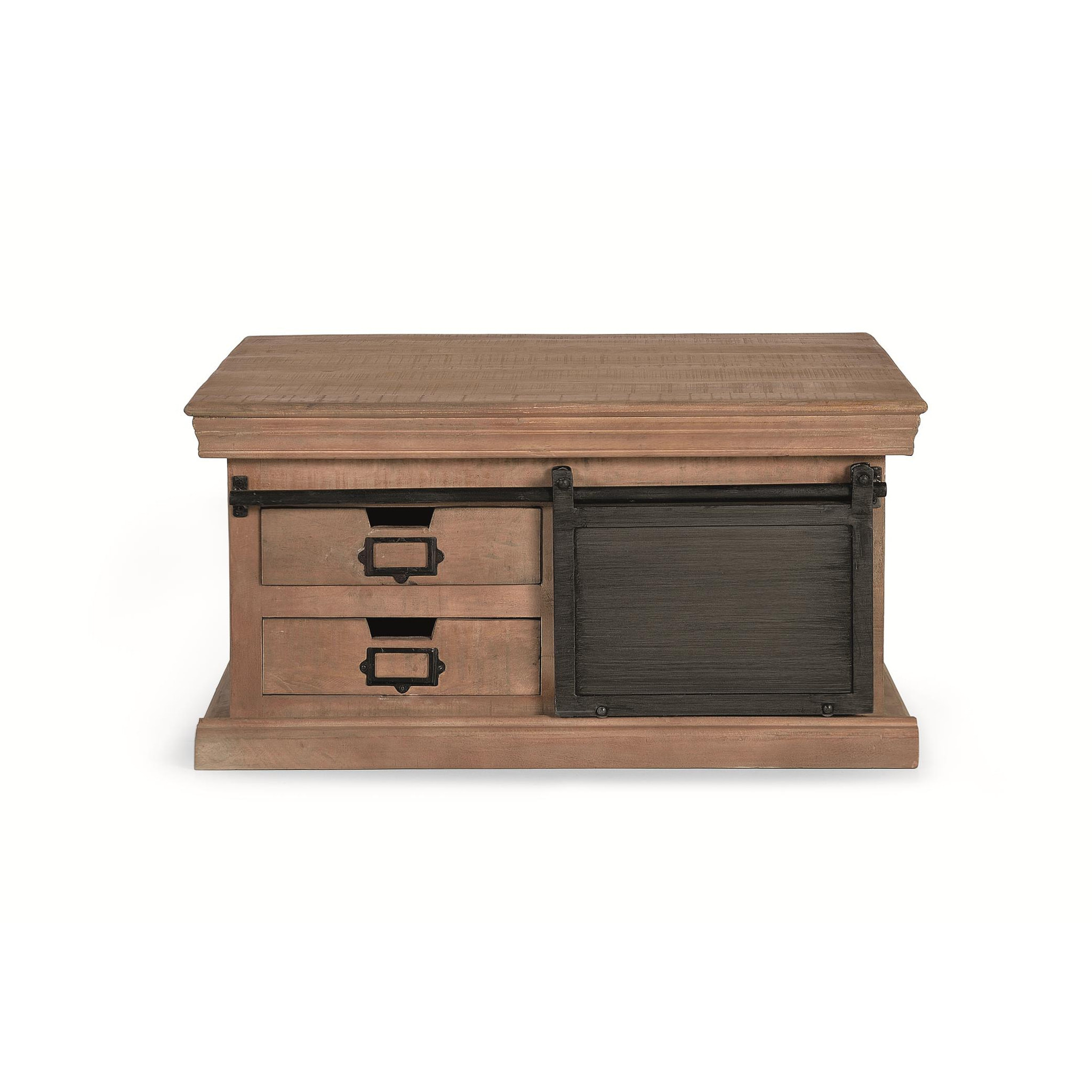Mesas de Centro de Madera de Mango 90 Cm Estilo Industrial Moderno