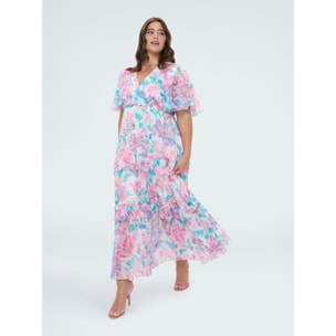 Fiorella Rubino - Vestido floral en georgette - Rosa