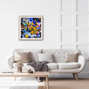 Affiche  circle yellow blue Affiche sous cadre bois