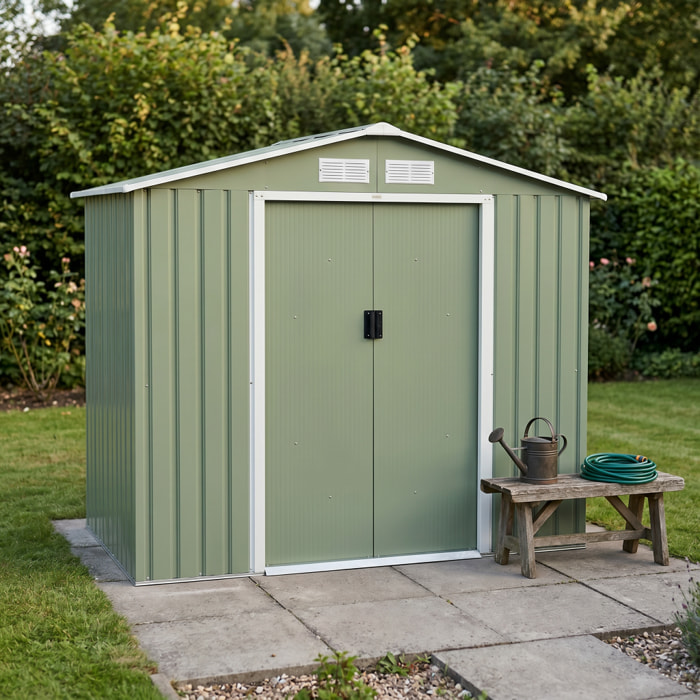 Abri de jardin métal 2,71m² avec kit d'ancrage HOUTLAND
