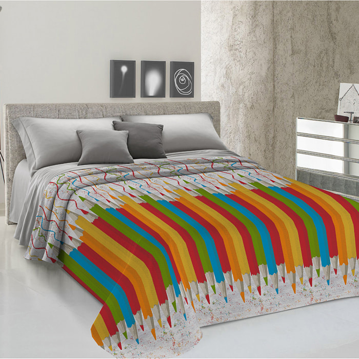 Copriletto di cotone matitoni arancio