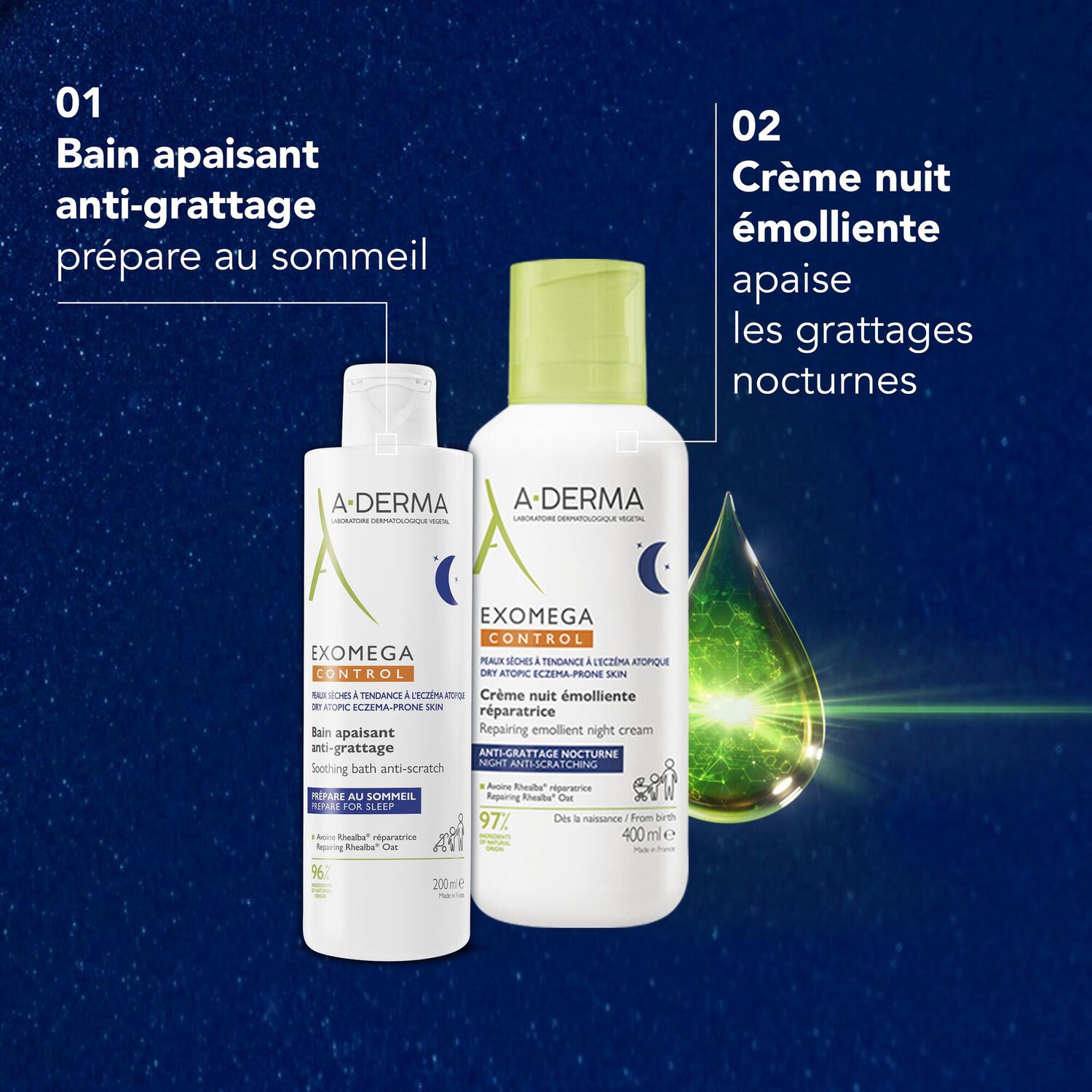 Exomega Control Crème nuit - Crème émolliente 200 ml