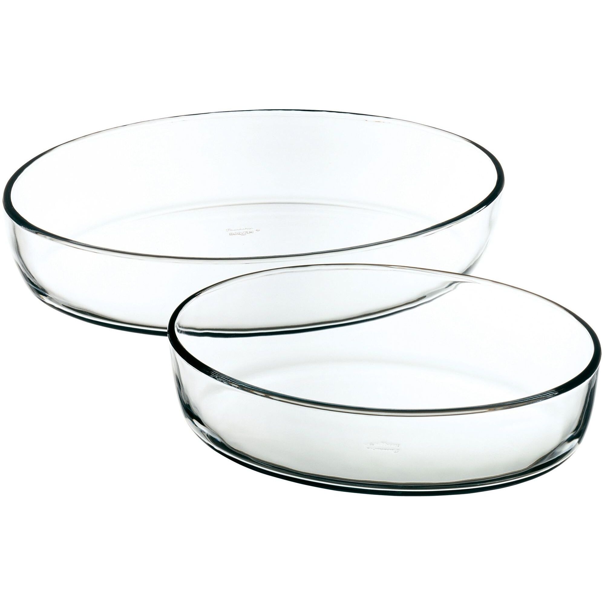 Lot de 2 plats à four ovale en verre 26cm et 35cm CRISTAL