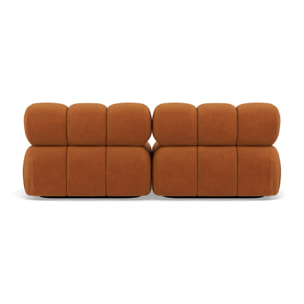 Ruby - canapé droit modulable 2 places en velours texturé - Terracotta