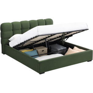 Lit coffre avec tête de lit en velours - LOLA