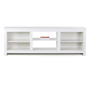 Mobile TV design bianco 180X42X60 cm con 6 ripiani