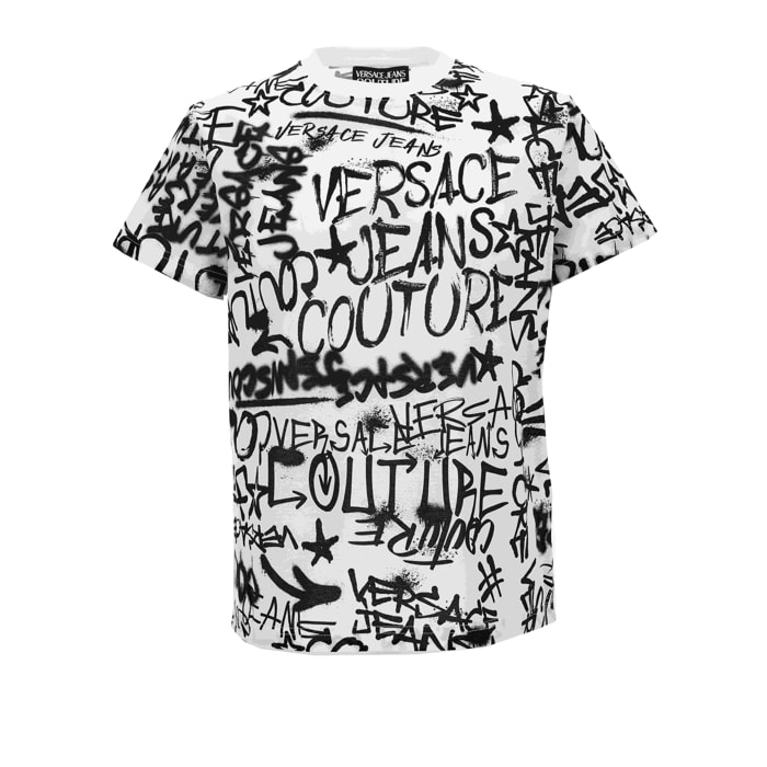 Versace Jeans Couture Maglietta in cotone con stampa graffiti di Versace Jeans Couture